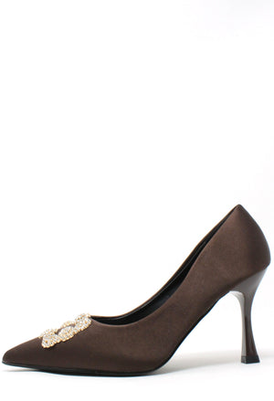 Satin Touch Diamante Heel