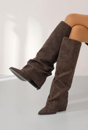 Fold Over Knee High Boot