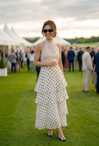 Iris Polka Dot Layered Maxi Dress