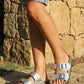 Soft Metallic Double Strap Sandal