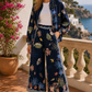 Ocean Print Bomber Jacket