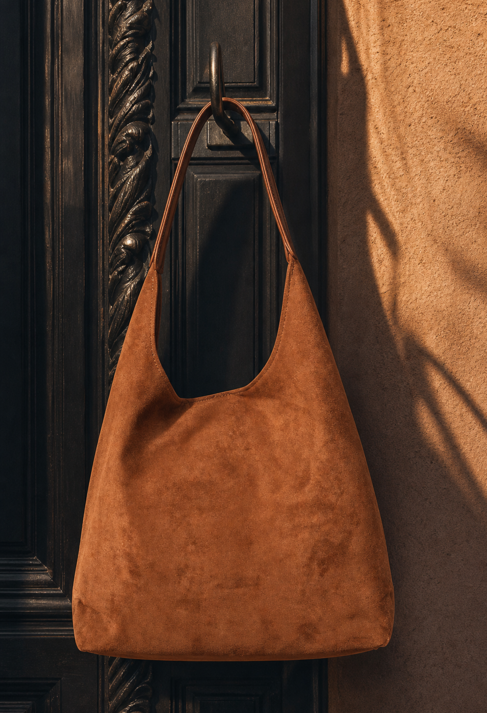 Faux Suede Shoulder Bag