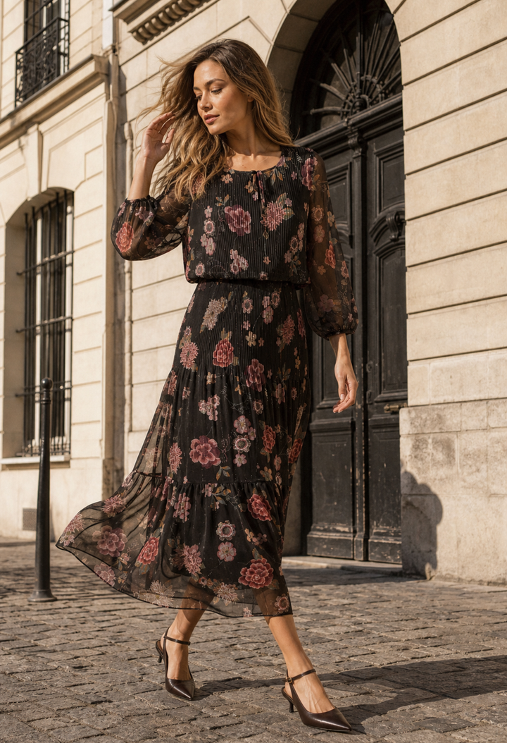Riadella Plisse Pleated Floral Dress