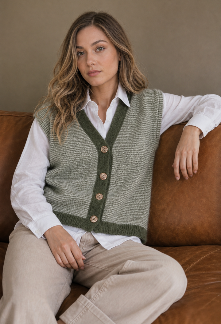 Fine Stripe Knitted Vest