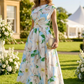 Betty Asymmetric Floral Print Midi Dress