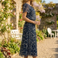 Rofari Plisse Pleated Midi Dress