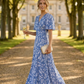 Sunny Leaf Print Wrap Midi Dress