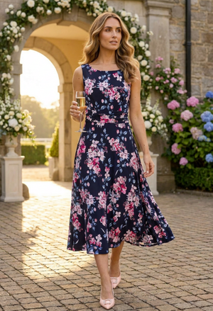 Floral Sleeveless Midi Dress