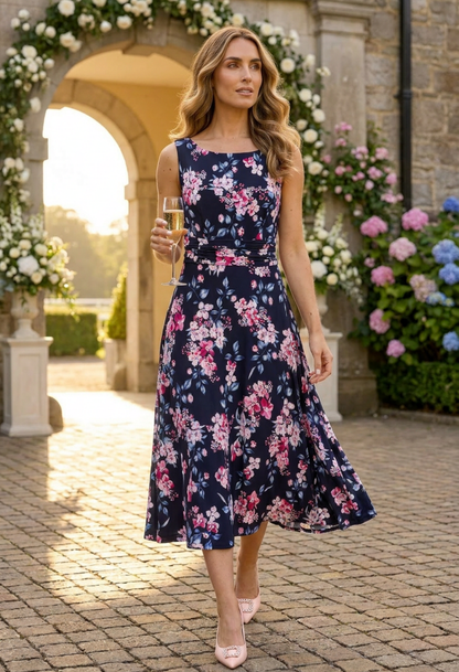 Floral Sleeveless Midi Dress
