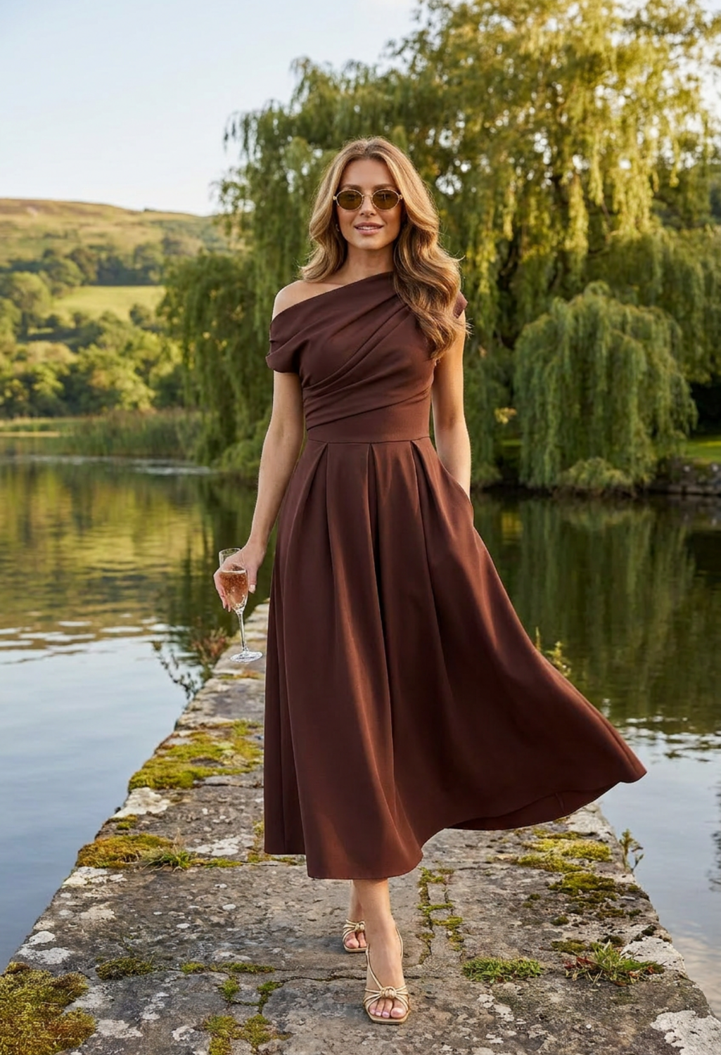 Betty Asymmetric Midi Dress