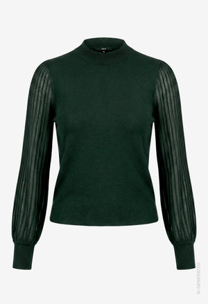 Sheer Sleeve Knit Top