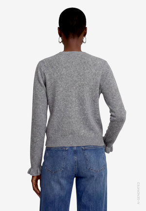 Frill Detail Knit Cardigan